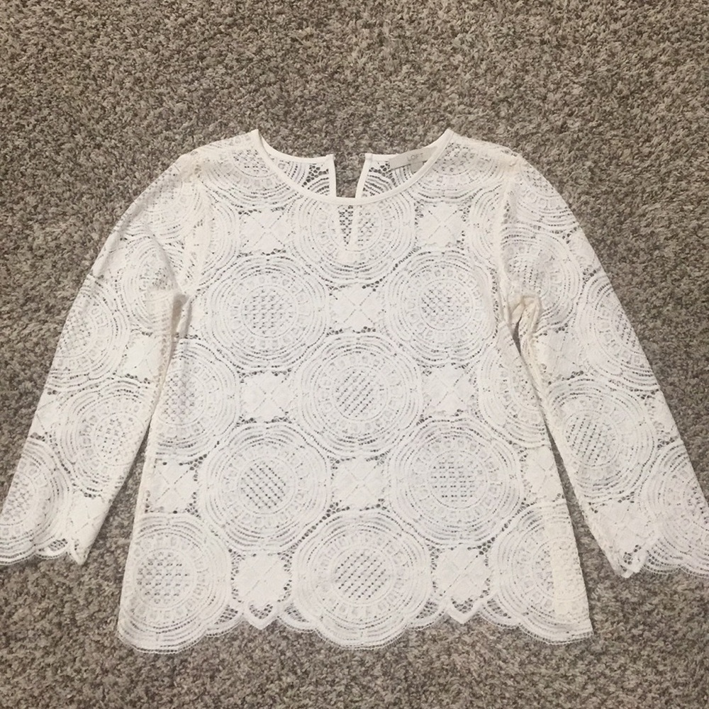 Loft ivory lace top. NWT size S